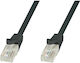 Techly U/UTP Cat.6 (Gigabit) Καλώδιο Δικτύου Ethernet 0.25m Μαύρο