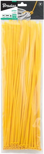 Bradas Δεματικά Καλωδίων Πλαστικά 400mmx4.8mm σε Κίτρινο χρώμα (100τμχ) (4707998250022)