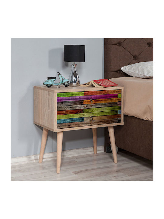 Soho Bedside Table Wooden Sonoma 60x40x61cm