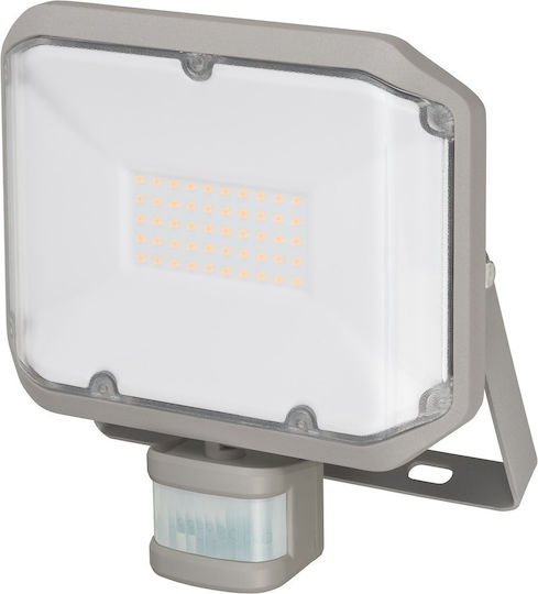 Brennenstuhl 3050 Waterproof LED Flood Light 30W Warm White 3000K with Motion Sensor IP44