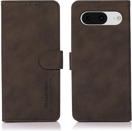 Khazneh Litchi Back Cover Leather Magnetic Brown (Google Pixel 8)