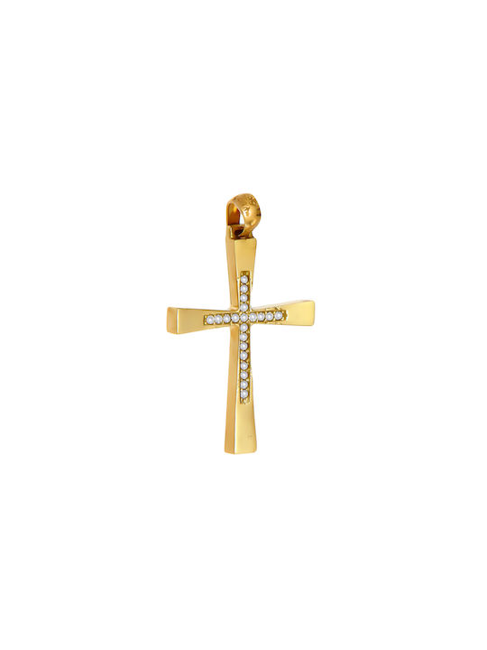 Daskalakis Damen Gold Kreuz 14K