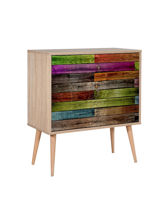 Soho Wooden Chest of Drawers with 3 Drawers Sonoma 80x40x90cm