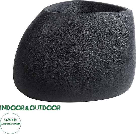 GloboStar Chloe Übertopf Polyester Schwarz 60x55x43εκ.