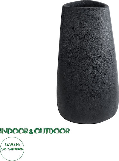 GloboStar Chloe Blumentopf Polyester Schwarz GloboStar Chloe Blumentopf Polyester Schwarz