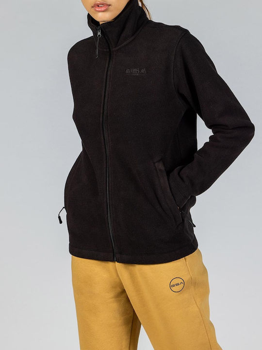 GSA Fleece Damen Jacke in Schwarz Farbe