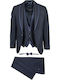 Men's Suit with Vest Navy Blue