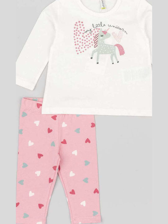 Kinder-Set mit Leggings Winter 2Stück Ecru