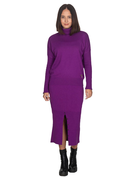 Vera Set with Skirt in Purple color