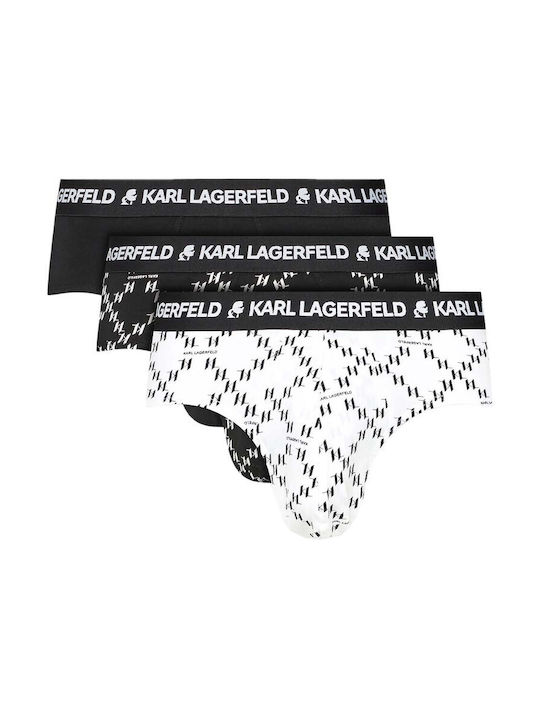 Karl Lagerfeld Slipuri pentru bărbați Negru/alb...