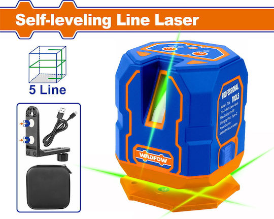Wadfow Γραμμικό Αλφάδι Laser Πράσινης Δέσμης με Εύρος Εργασίας 30m