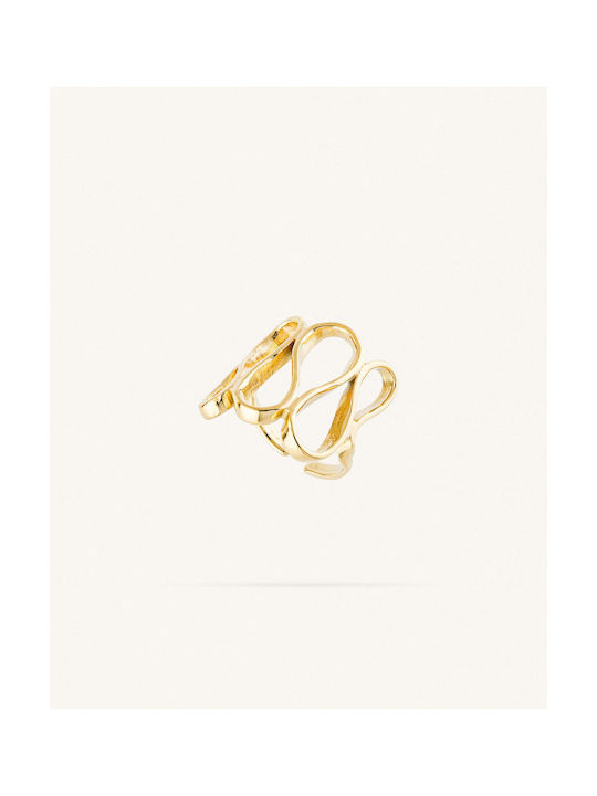 StanStefan Women's Gold Plated Steel Ring 14K