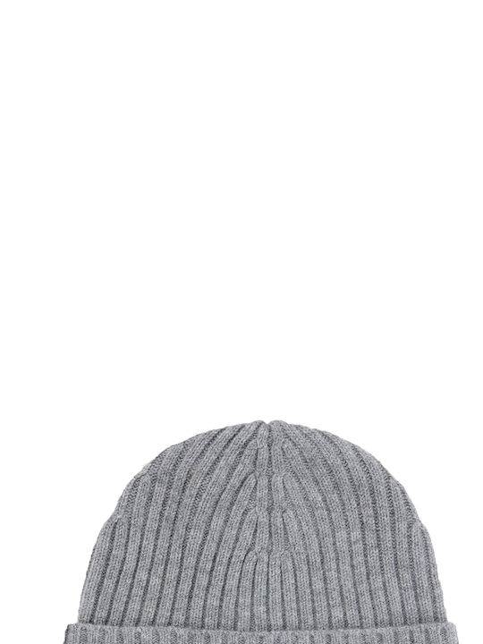 Hugo Boss Beanie Unisex Σκούφος με Rib Πλέξη σε Γκρι χρώμα