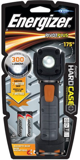 Energizer Flashlight LED IPX4 with Maximum Brightness 300lm Hard Case Professional Professional Pivot Plus Black