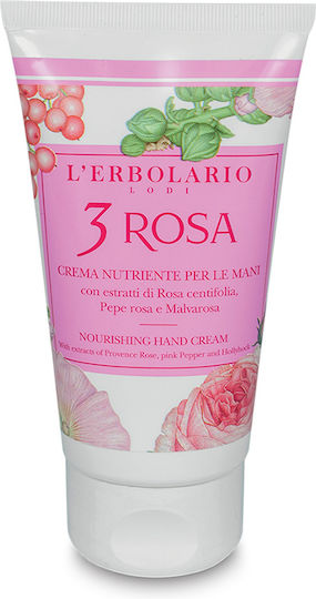 L' Erbolario 3 Rosa Ενυδατική & Αναπλαστική Κρέμα για Σκασμένα Χέρια 75ml