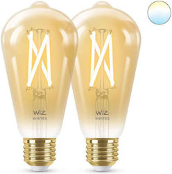 WiZ Smart Λάμπες LED 7W για Ντουί E27 και Σχήμα ST64 640lm 2τμχ