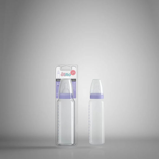 Otimo Plastic Baby Bottle Anti-Colic with Silicone Nipple for 6+ months 250ml