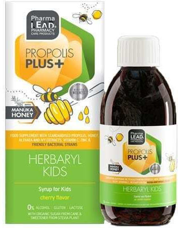 Pharmalead Plus+ Herbaryl Σιρόπι για Παιδιά & Ενήλικες για Ξηρό Βήχα χωρίς Γλουτένη Κεράσι 200ml