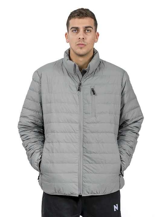 Club Herren Winter Jacke Lässig Gray