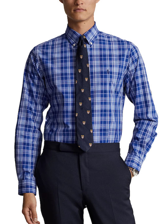 Ralph Lauren Men's Shirt Long Sleeve Cotton Checked Blue