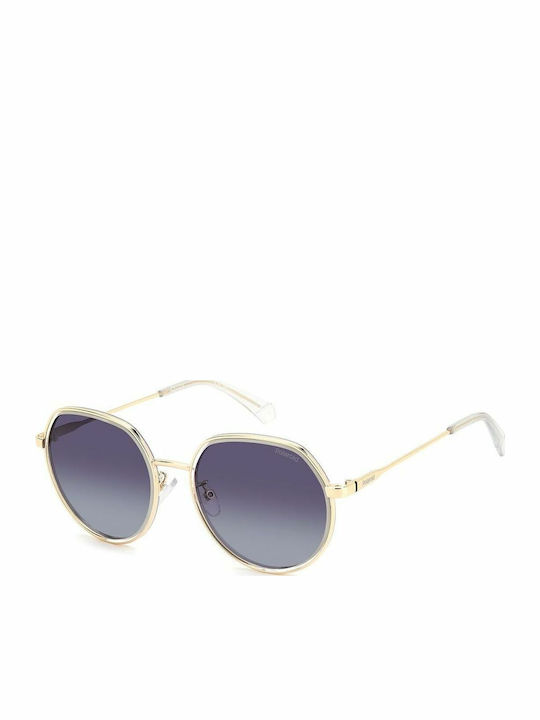 Polaroid Unisex Sunglasses with Gold Metal Fram...