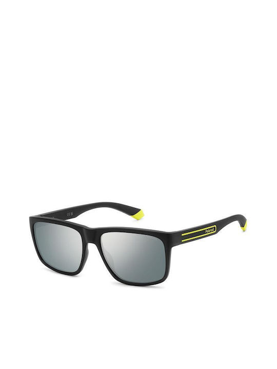 Polaroid Sunglasses with Black Plastic Frame and Silver Polarized Mirror Lens PLD2149/S 71C/EX