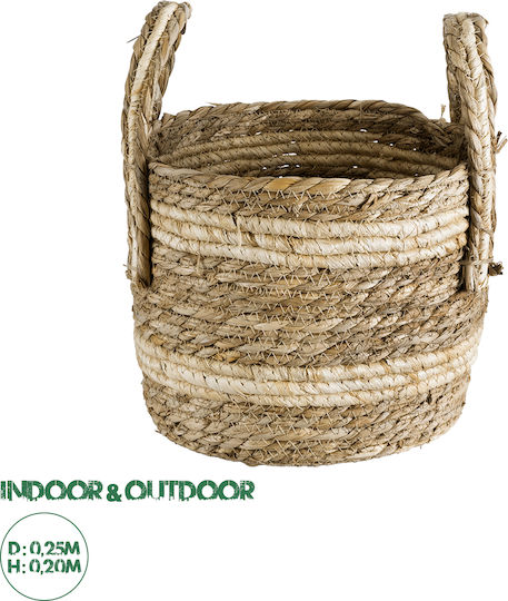 GloboStar Naxos Planter Rattan Beige 25x25x20cm.