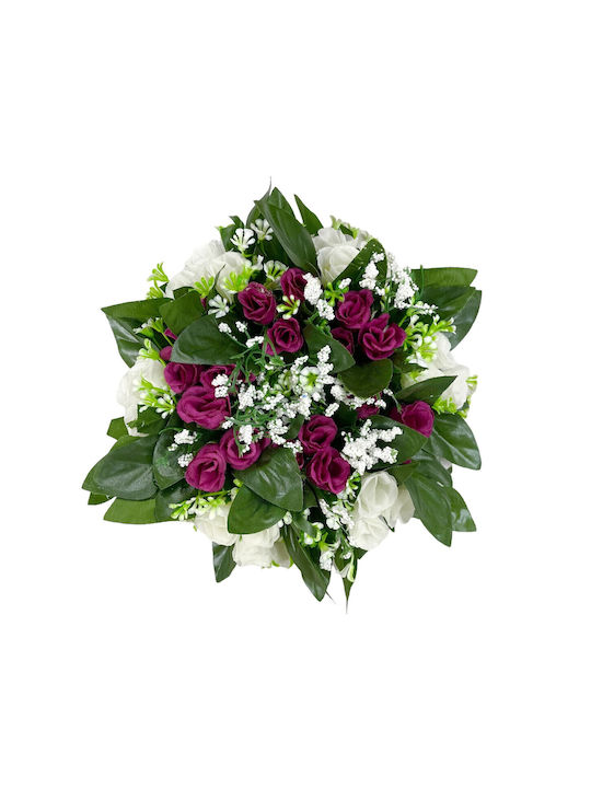 Lukia Wreath from Artificial Plants Rose Burgundy 22cm 1pcs