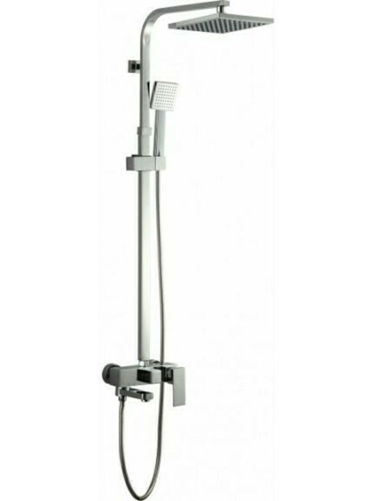Inter Ceramic Shower Column with Mixer and Adjustable Height 120cm