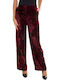 Women's Fabric Trousers Burgundy.
