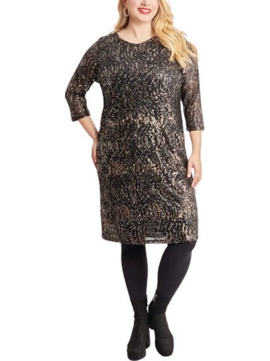 Midi Evening Dress Gold