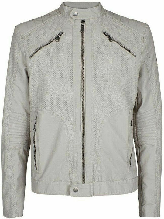 Yes Zee Lederjacke Beige
