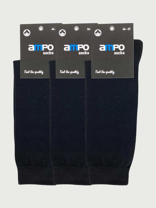 Ampo Socks Bărbați Șosete cu Model Black 3Pachet