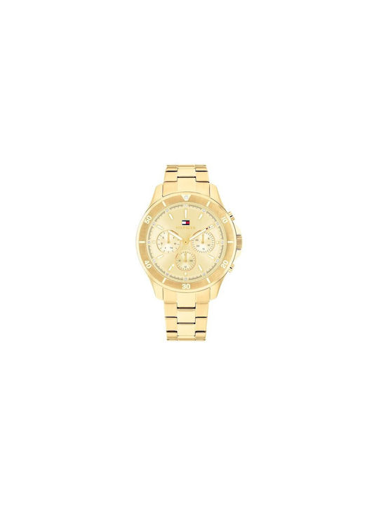 Tommy Hilfiger Uhr mit Gold Metallarmband