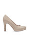 Tamaris Patent Leather Beige Heels