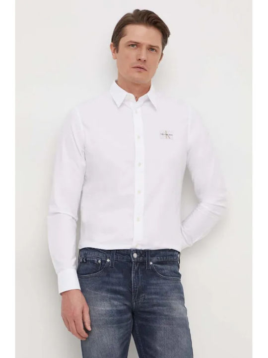 Langärmlig Jeans Hemd Weiß