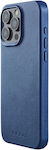 Mujjo Full Umschlag Rückseite Leder Blau (iPhone 15 Pro Max)