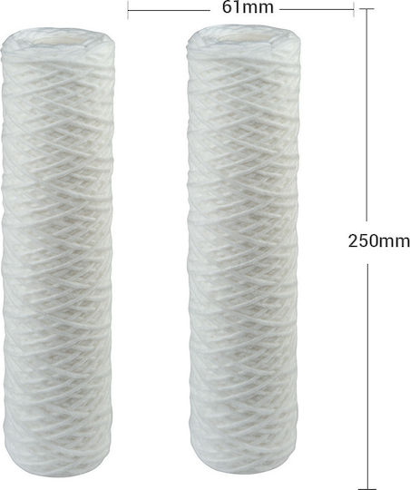 Atlas Filtri Under Sink Water Filter Replacement made of Polypropylene 10" 25 μm 2pcs