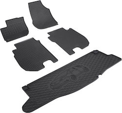 Rigum Set of Front and Rear Mats 5pcs from Rubber for Honda Jazz Black