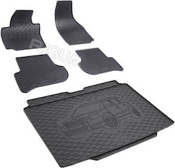 Rigum Set of Front and Rear Mats 5pcs from Rubber for Skoda Yeti Black