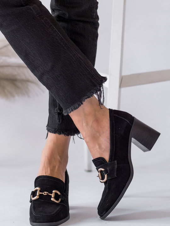 Suede Γόβες Μαύρες