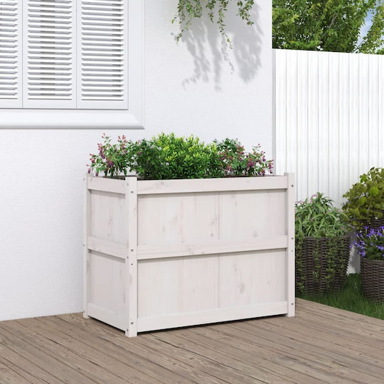 vidaXL Blumenkasten Hölzernes White 90x50x70cm.