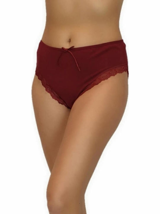 Damen Slip mit Spitze Burgundisch