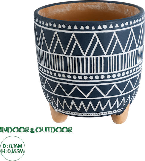 GloboStar Artificial Garden Mumbai Plant Pot Ceramic Blue GloboStar Artificial Garden Mumbai Plant Pot Ceramic Blue