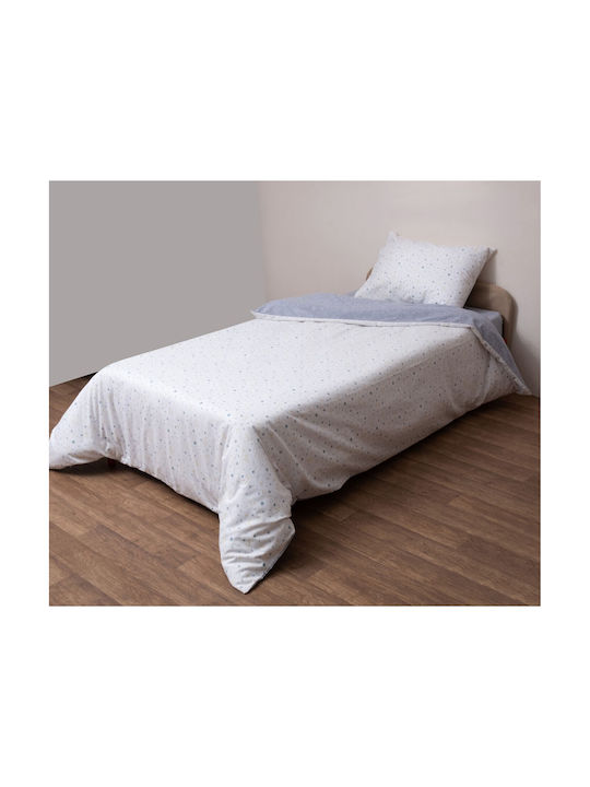 Viopros Kids Sheets Set Single with Elastic Band Cotton White 100x200cm 3 Pieces