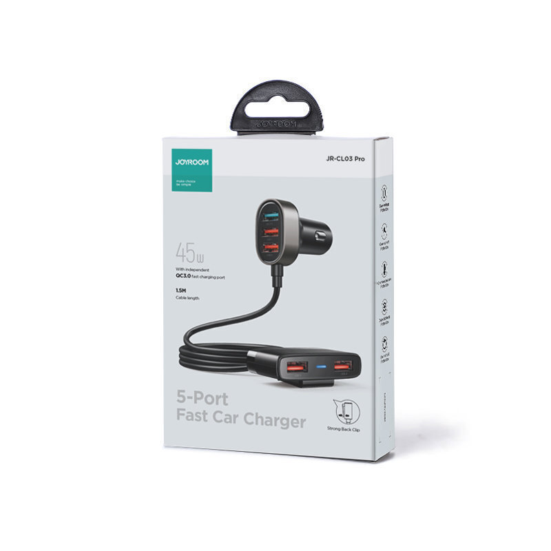 Car charger Joyroom JR-CL03 Pro 45W 5-Port USB (black)