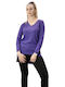 Aggel Women's Long Sleeve Sweater Violet