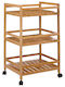 3 Кухненски Стелажа Дървен 3 Позиции Син 45x38x80см