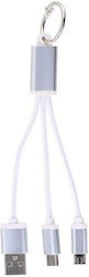 Grundig Keychain USB to micro USB 0.13m Cable White (08648)