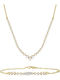 Kiriakos Gofas Set with Necklace & Bracelet from Gold 14K with Stones